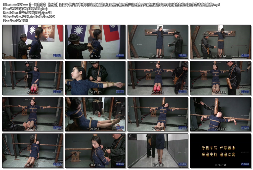 6901----【一绳有你】【卧底】漂亮军统女秘书梓琪小姐身份遭到怀疑被盯梢五花大绑刑房.jpg