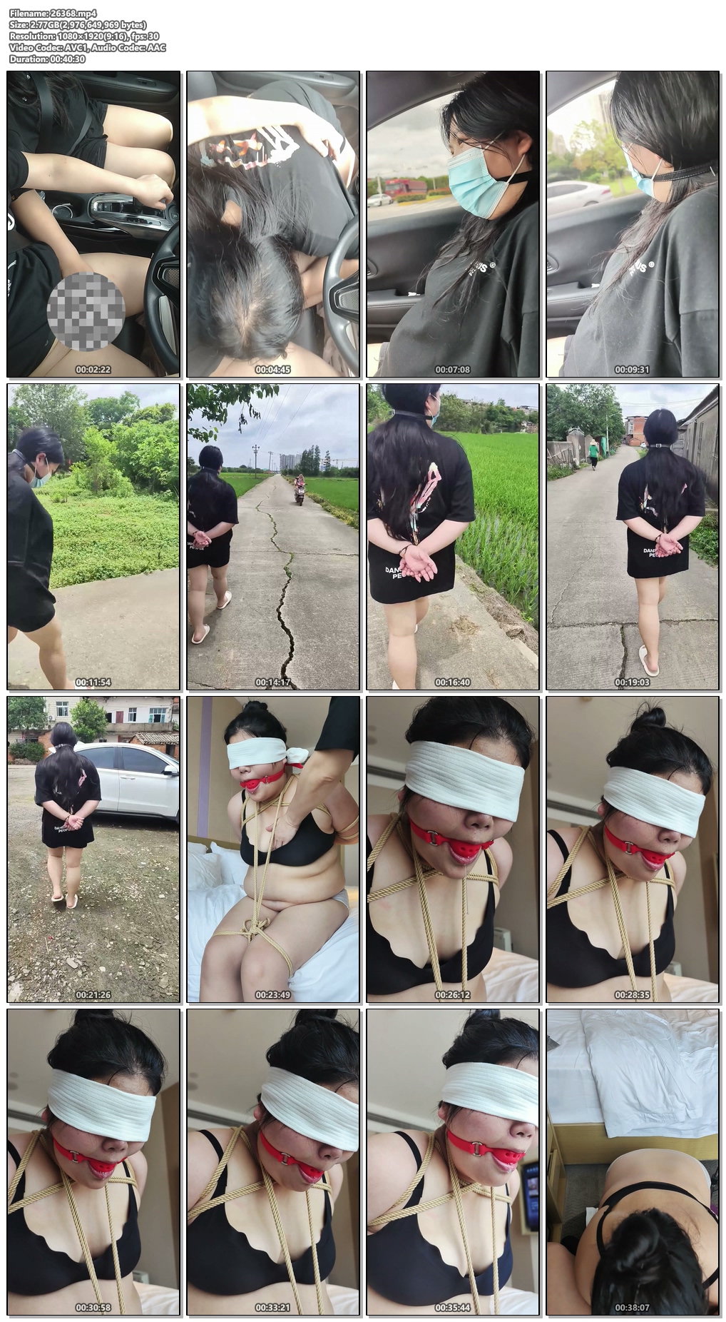 26368----【⑨ωù零】胖墩墩女生体验户外戴口球扎带捆绑出行.jpg