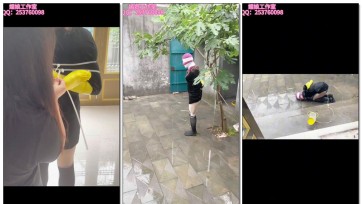 【媚娘工作室】暴雨天虐M  丝袜蒙住头，雨水一直头上浇，呼吸困难