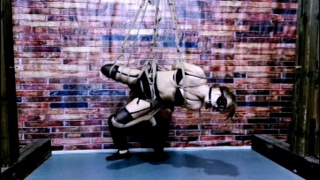 【HD飞天原创】不听话的下场，抓住直接吊起来强制y具口球堵嘴蒙眼，强棒刺激，30公分长的拉珠直接全入，3公斤液体G肠后在把狗尾巴放入,憋的摇头摆尾嗷嗷直叫