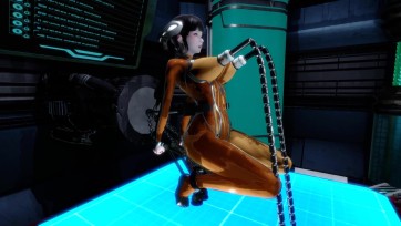 【3D动画】巨乳伊芙机械调教 榨乳器 M腿蹲地炮机 强制站立背手束缚