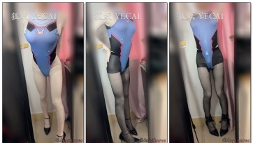 【YECAI】全 肉色胶衣紧身乳胶声音福利 Dva紧身泳衣兔子振动手环自缚