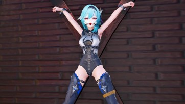 【3D动画】【原神】优菈铁链拘束，X型架，木马，倒吊