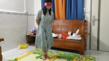 【忍者屠龙】碎花裙捆绑堵嘴茶巾装袋