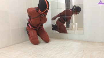 【CD伪娘小诡的自缚】完整篇 紧身衣和单手套