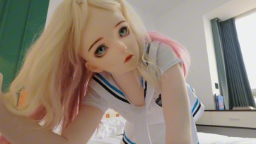 【黎梦LEEDM】【kigurumi清纯学生妹制服在家骚气吃黑色假屌】女上位主动，享受继父的冲击