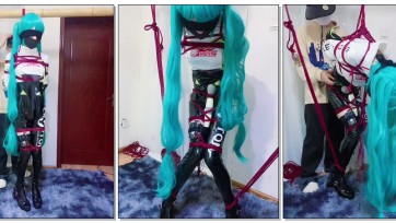 【机智的聆】初音的电击罚站放置 郊狼 小话筒 紧缚全过程~