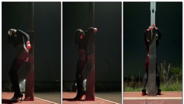 【Sub咔咔】户外头顶背铐在路灯上SubM