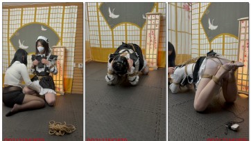 【悦感日记】小美剧情 在家无聊绑架个外卖小哥玩玩 强行换上女装调教