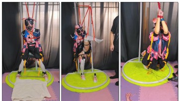 【时生】明日方舟澄闪cos！内容丰富，电击+调jiao+虐乳+跳担+分腿棒+罚站+挠脚心+单腿吊缚+宠物化+海老缚！