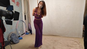 【随心原创】性感紫纱裙 丁字裤