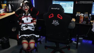 【JIOBDSM】花系女仆珊瑚黑丝高跟 微剧情 电竞酒店竟出现绝美女仆？迷晕捆好陪着打游戏！ TK红绳紧缚电竞椅放置 郊狼电+训练器震动强制GC