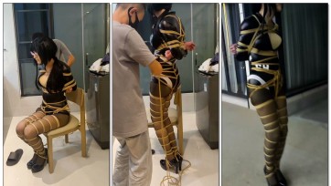 【此间鸽者】黑长直紧身衣赛车服黑丝高跟鞋全身麻绳紧缚外出冒险